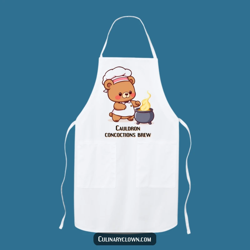 Funny Bear Chef Apron: Cauldron Stirrer Chef Gear, Great Magical Funny Gift