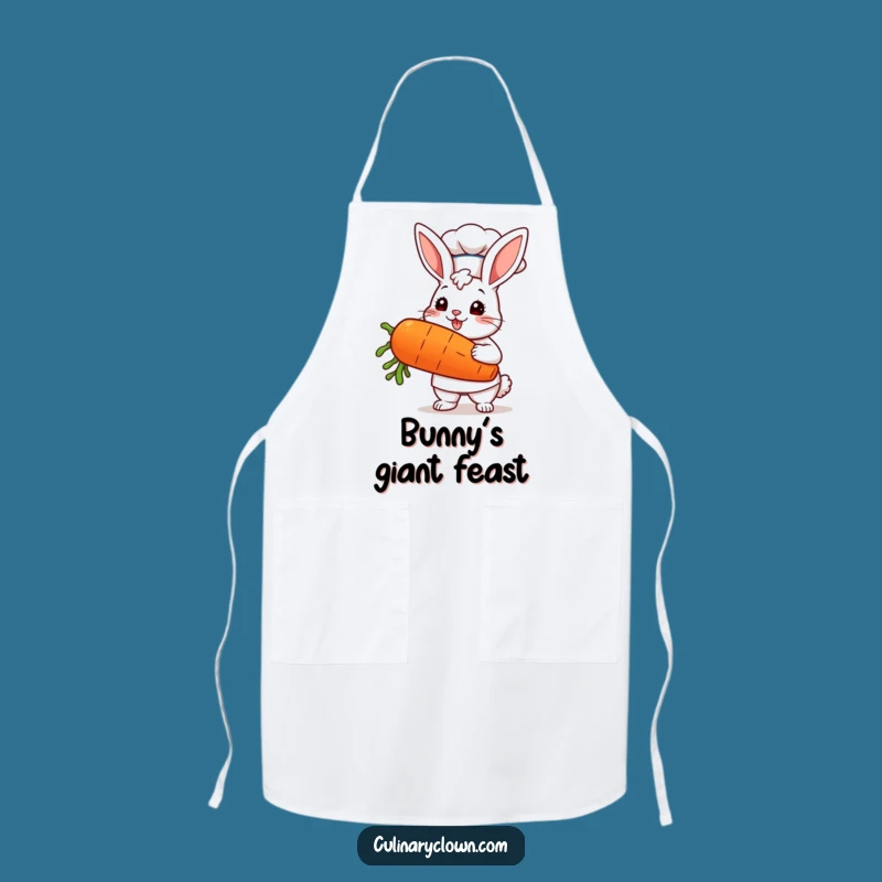 Funny Kawaii Bunny Chef Carrot Apron: Cook with Joy and Garden Flair