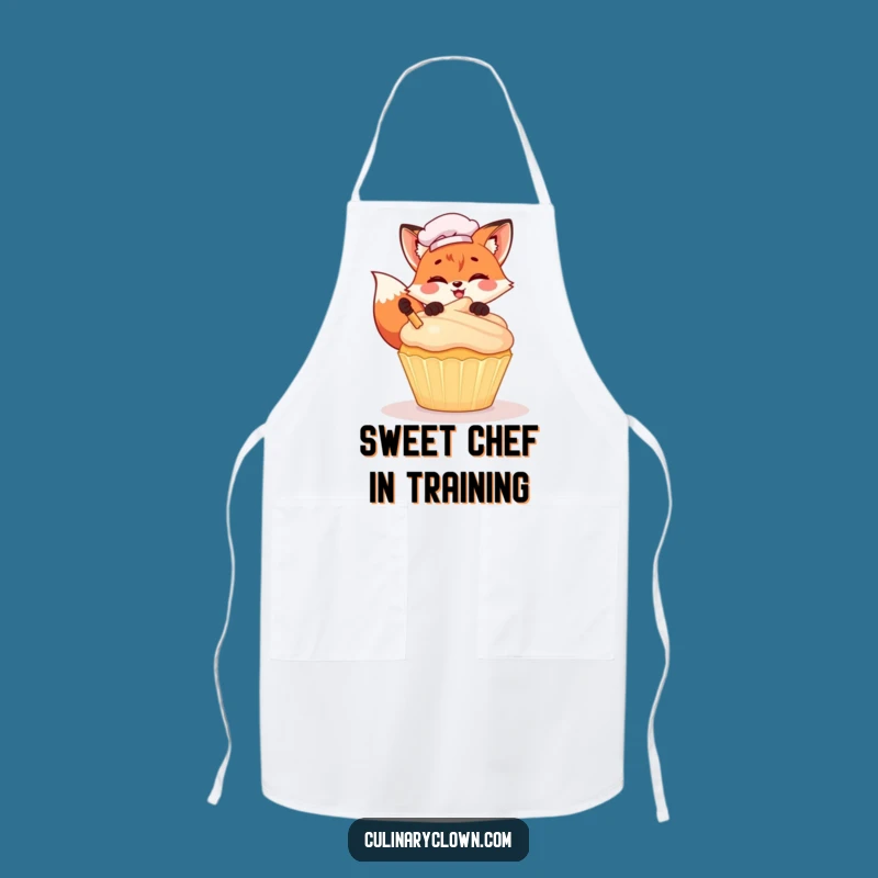 Funny Kawaii Fox Chef Apron: Cute Cupcake Decorating Kitchen Wear, Ideal Funny Gift