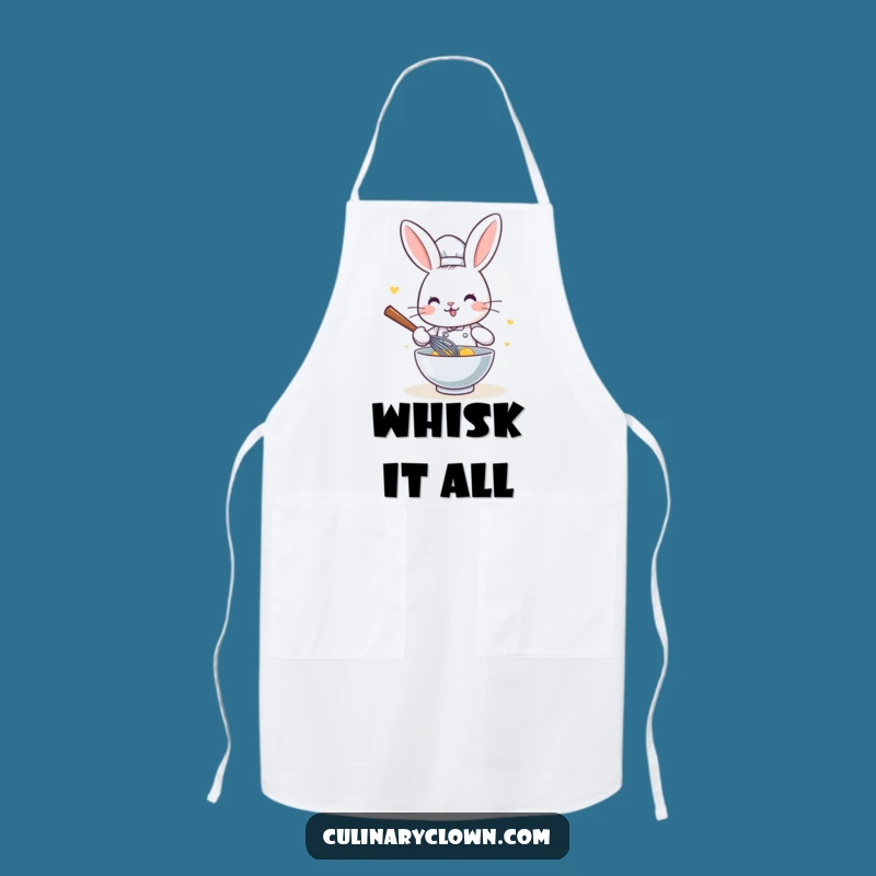 Funny Kawaii Rabbit Chef Apron: Cute Whisking Bunny Kitchen Wear, Ideal Funny Gift for Cooks