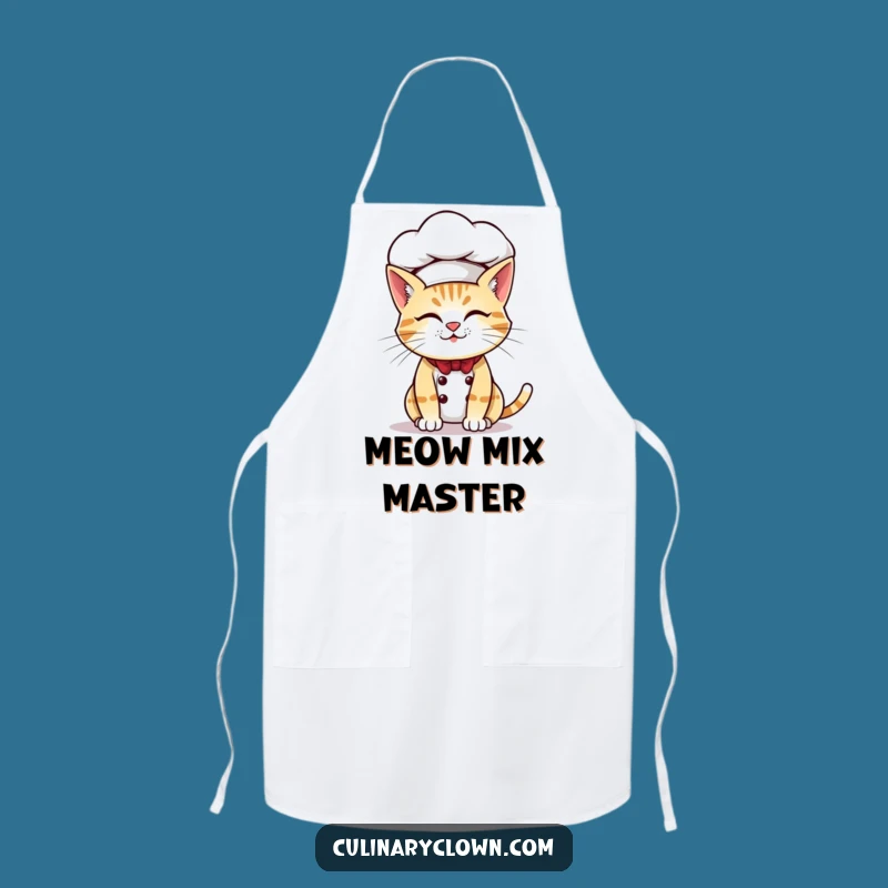 Funny Cat Chef Apron Kitchen Wear Feline Baking Oversized Hat