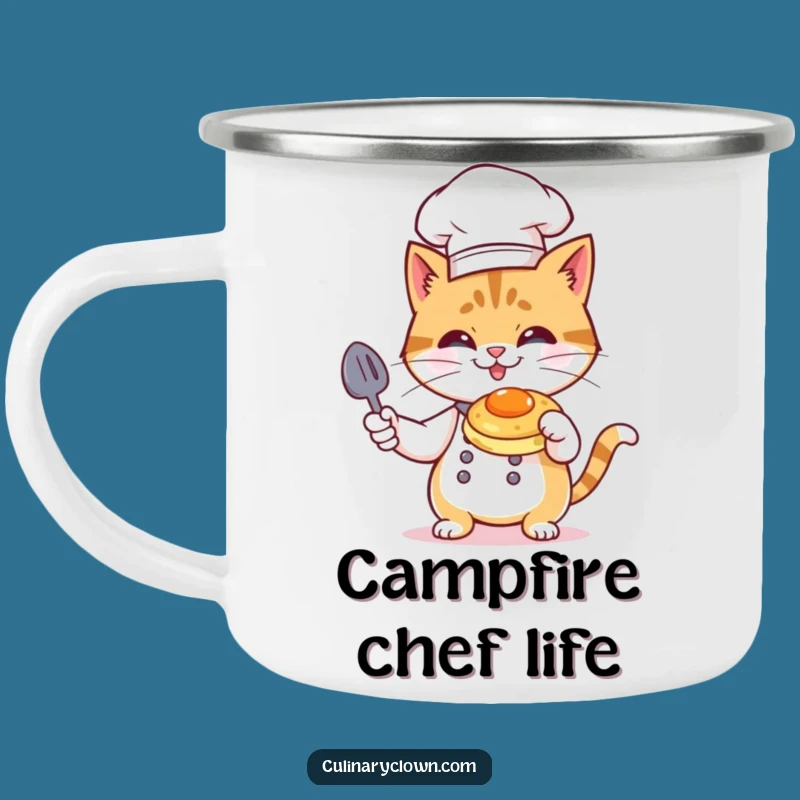 Funny Cat Chef Camping Mug: Hilarious Outdoor Cooking Adventure Cup