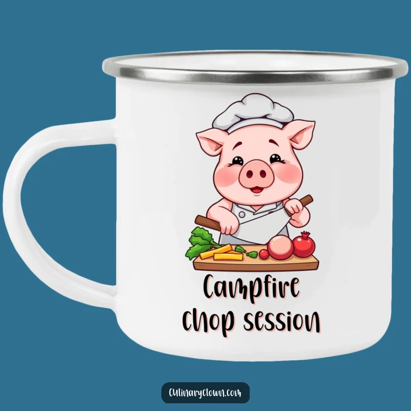 Funny Pig Chef Camping Mug: Sip Your Coffee with Our Focused Porker, Great Funny Gift!
