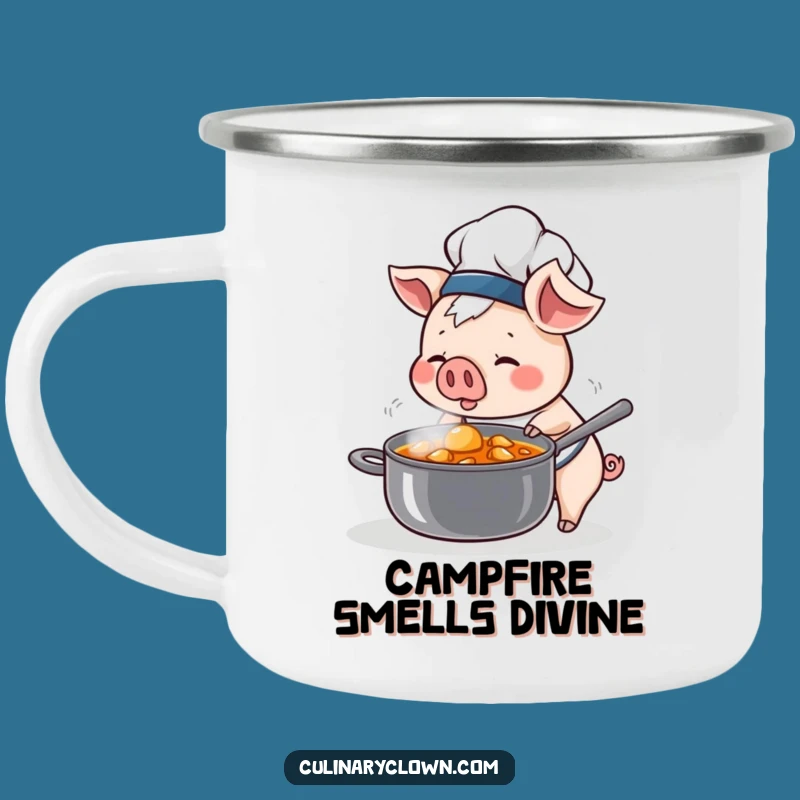 Funny Kawaii Pig Chef Camping Mug: Savor the Outdoors with Flavor