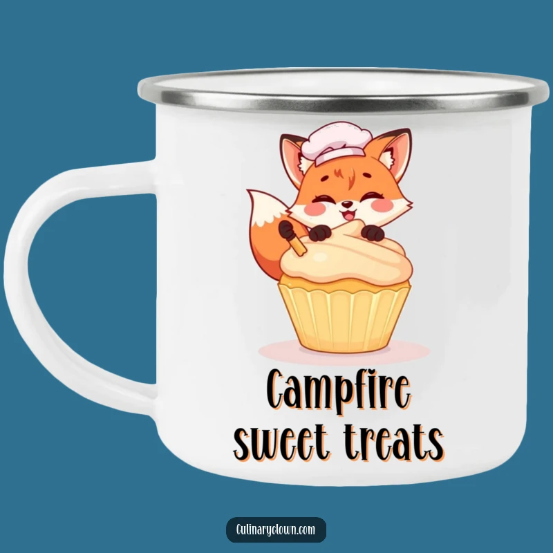 Funny Kawaii Fox Chef Camping Mug: Cute Cupcake Decorating Cup, Ideal Funny Gift