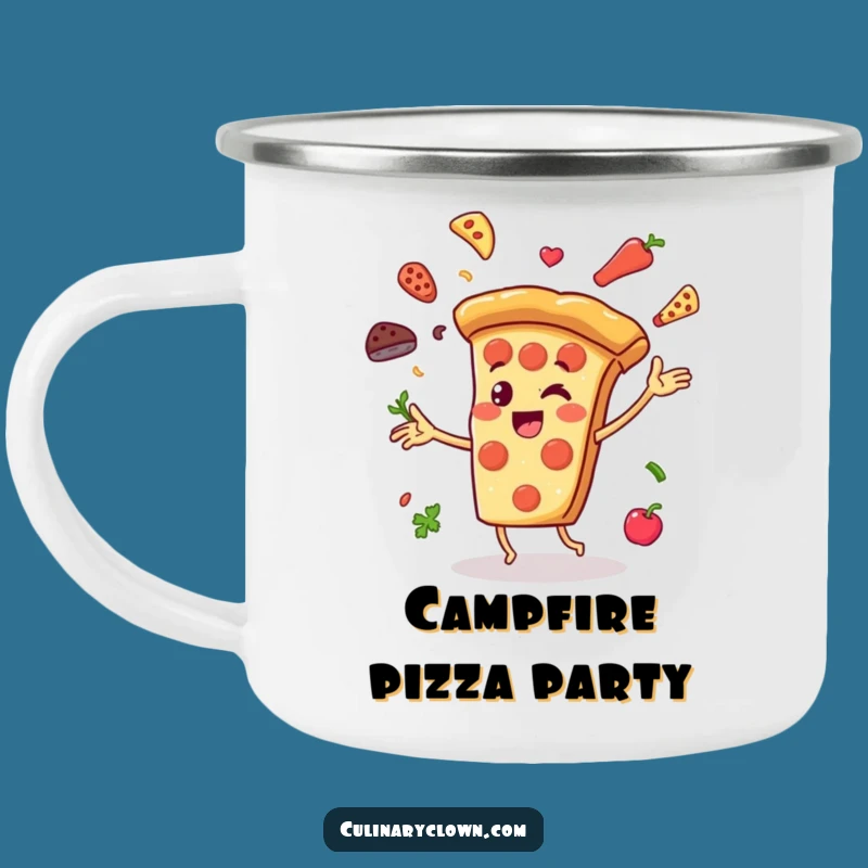 Funny Pizza Juggler Camping Mug: Slice of Adventure, a Perfect Funny Gift!