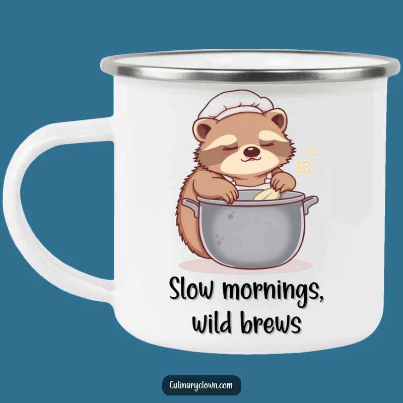 Funny Sloth Chef Camping Mug: Embrace Slow Adventures Outdoors