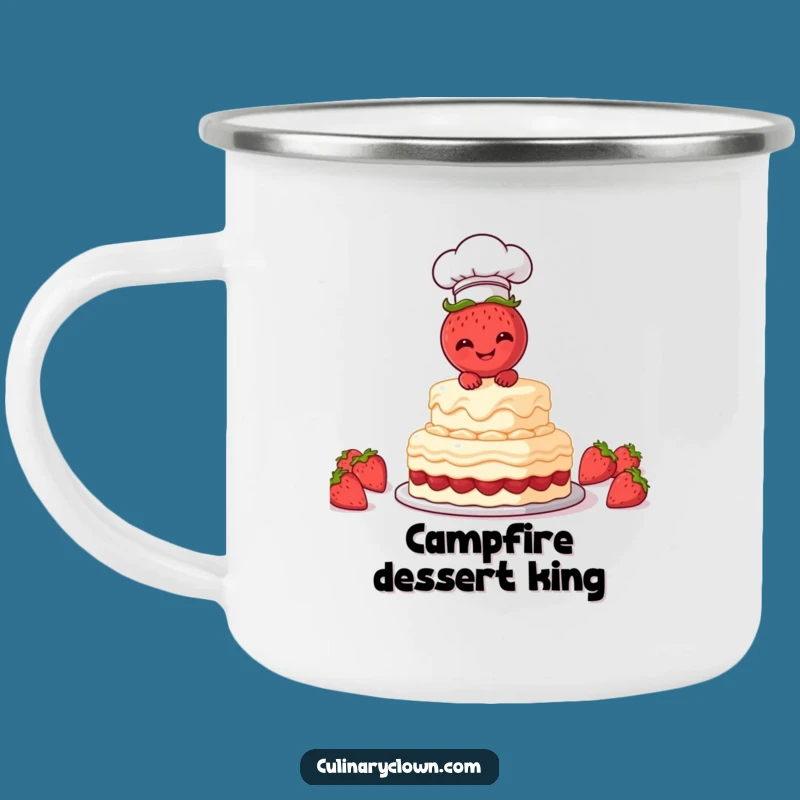 Funny Strawberry Chef Camping Mug: Enjoy Warm Drinks with Baking Humor Outdoors