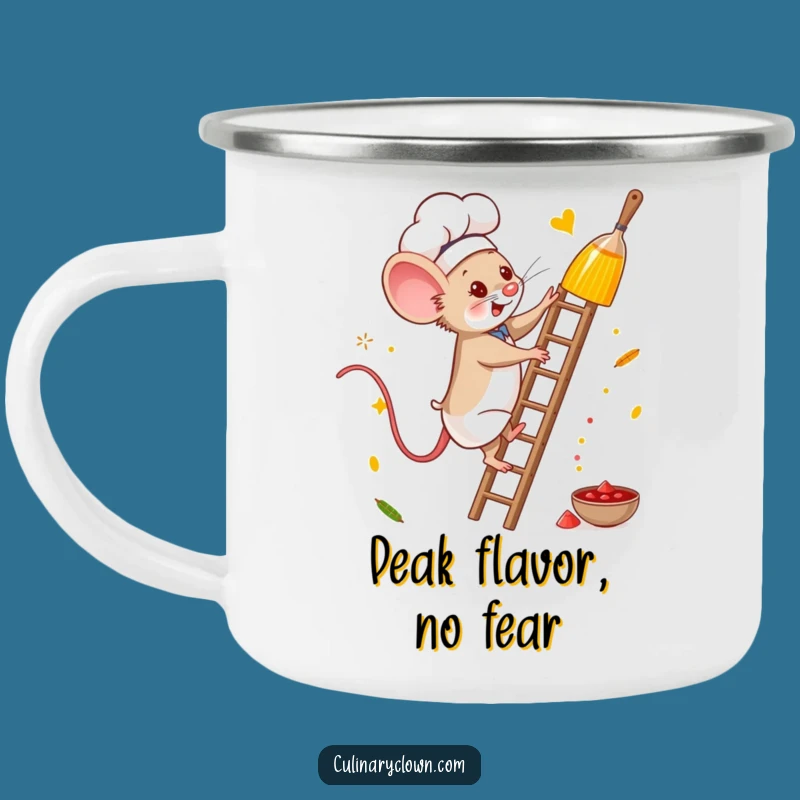 Funny Mouse Chef Camping Mug: Brave Adventures Start with Every Sip