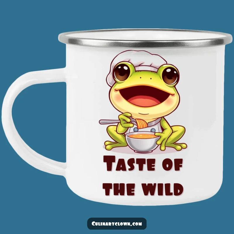 Funny Frog Chef Camping Mug: Joyful Outdoors, Perfect Gift
