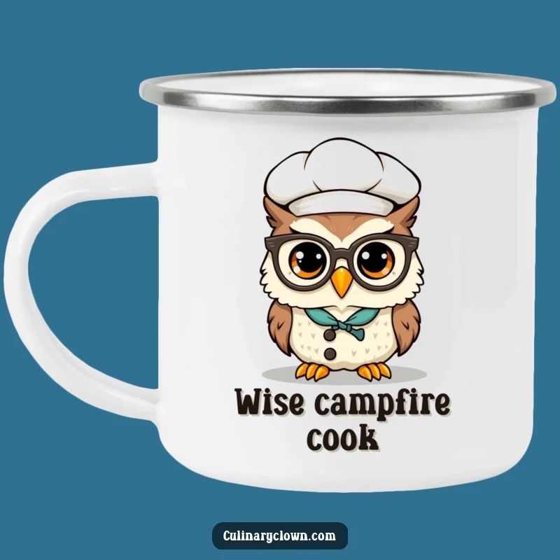 Funny Kawaii Owl Chef Camping Mug: Wise Brews, Perfect Funny Gift For Campers