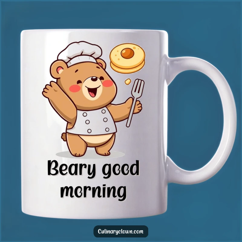 Funny Bear Chef Mug Pancake Toss Breakfast Fun Perfect Gift