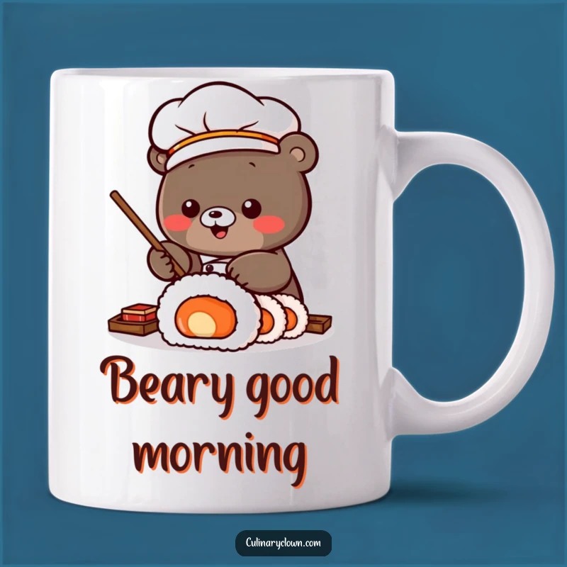 Funny Sushi Chef Bear Mug: Roll with It, a Perfect Funny Gift!