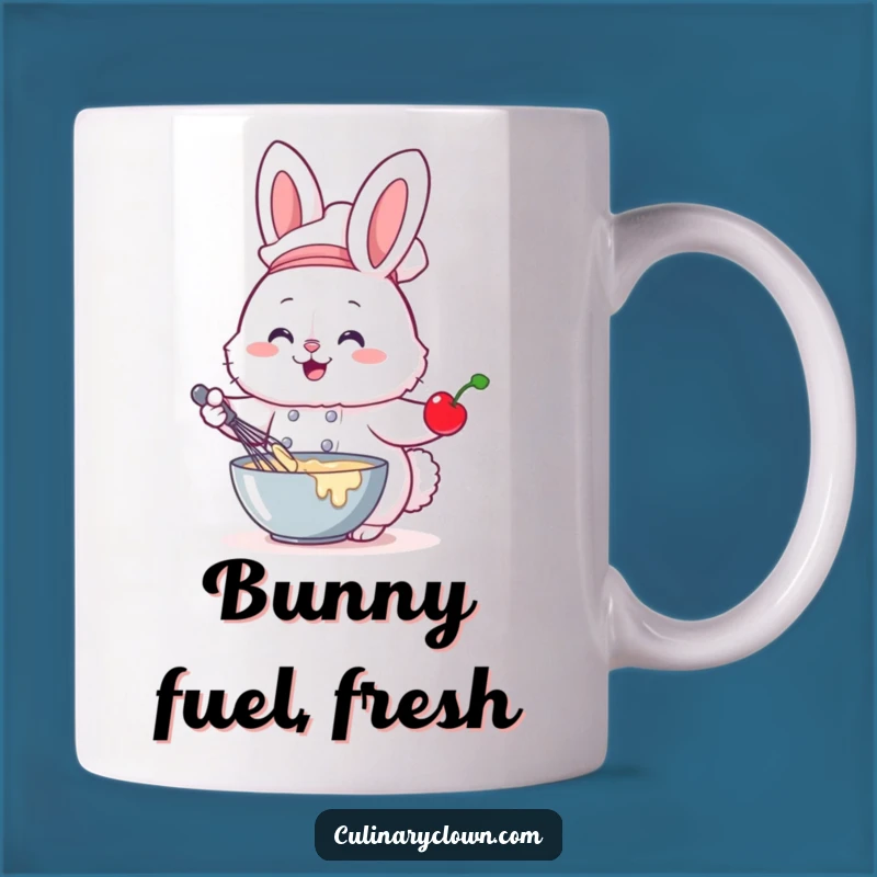 Funny Bunny Chef Mug Whisking Batter Sweet Baking Fun Perfect Gift