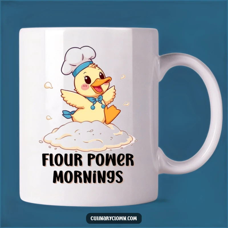 Funny Duck Chef Flour Mug: Hilarious Quacking Baker's Joyful Mess Gift