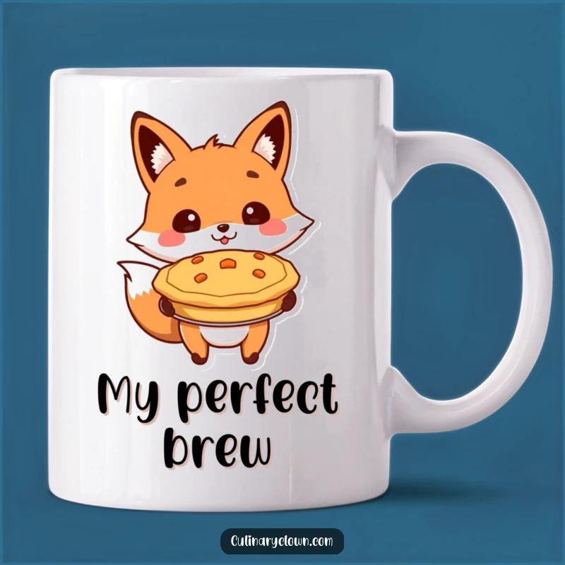 Funny Fox Presenting Pie Mug: Hilarious Baker's Delight Gift for Pie Lovers!