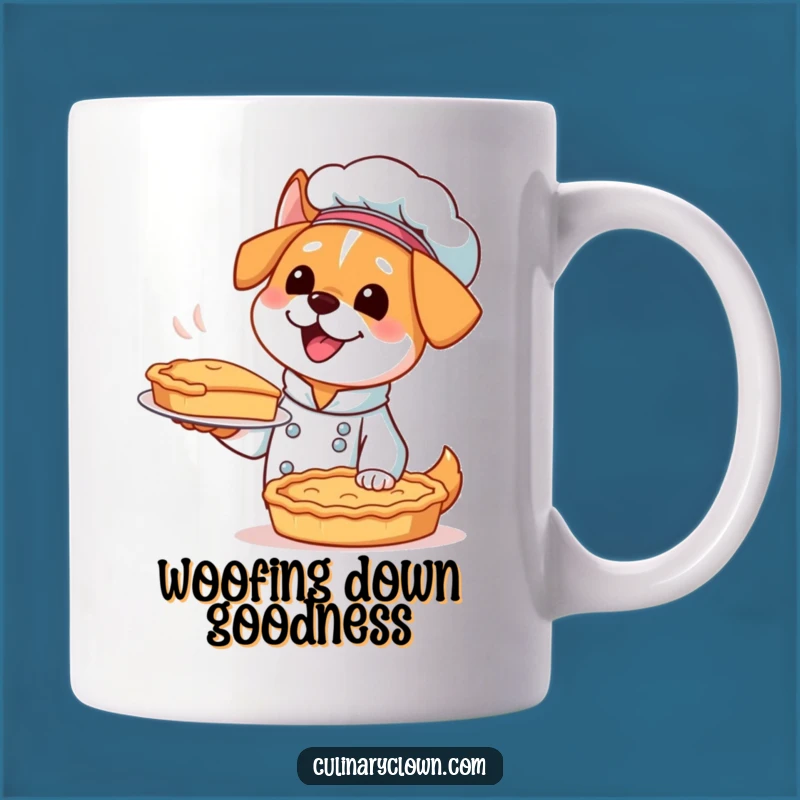 Funny Kawaii Dog Chef Mug - Excited Baker Gift for Pawsitive Foodies
