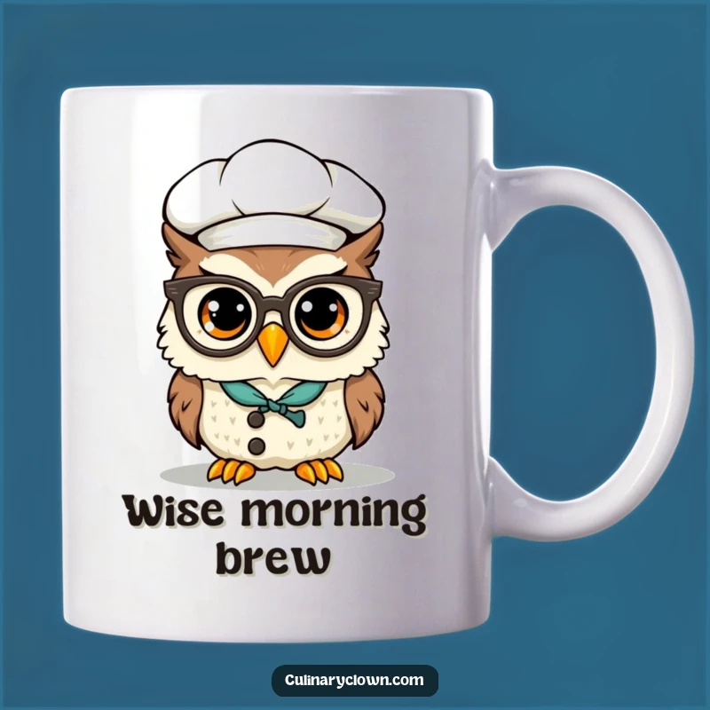Funny Kawaii Owl Chef Mug: Wise Cook Specs, Perfect Funny Gift For Academia & Foodies