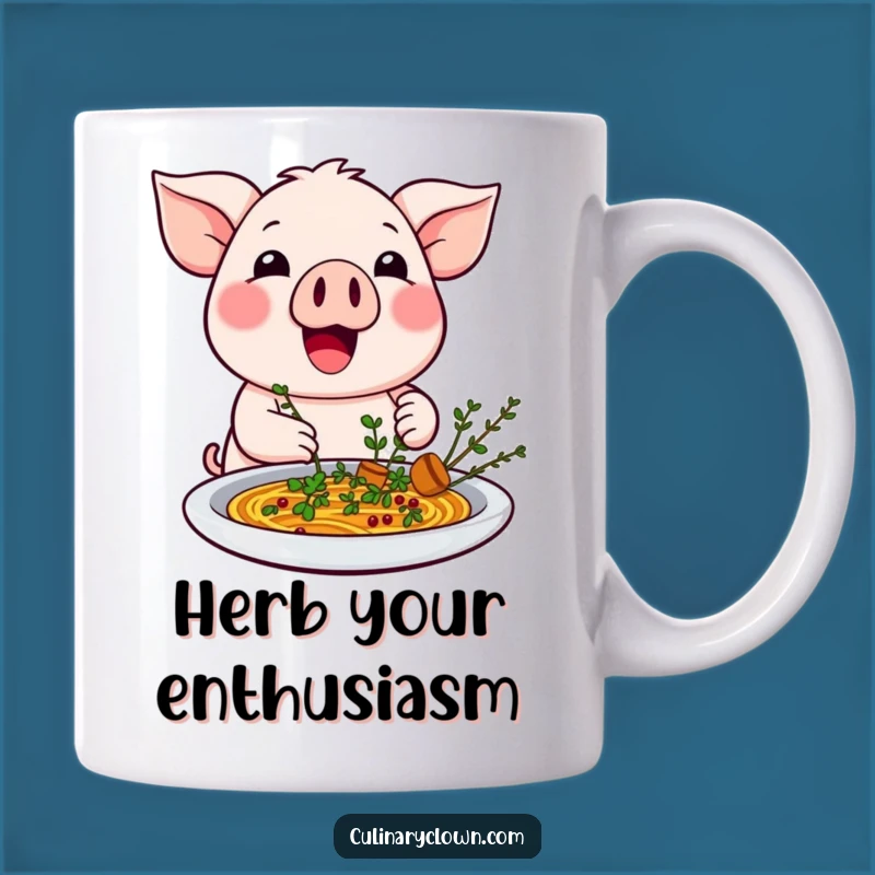 Funny Kawaii Pig Garnishing Dish Mug - Hilarious Foodie & Chef Gift