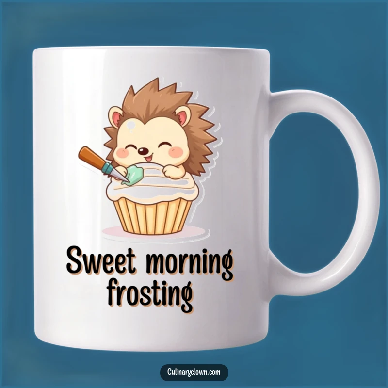 Funny Hedgehog Frosting Mug - Smiling Baker Dessert Lover Gift