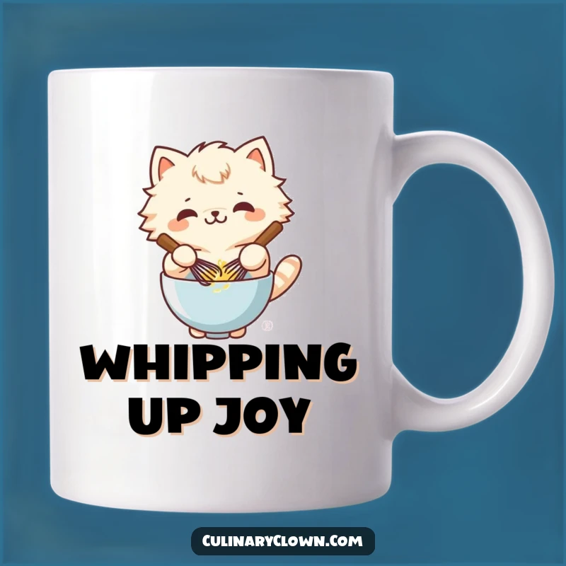 Funny Kawaii Cat Whisking Batter Mug - Hilarious Baking Gift for Cat Lovers