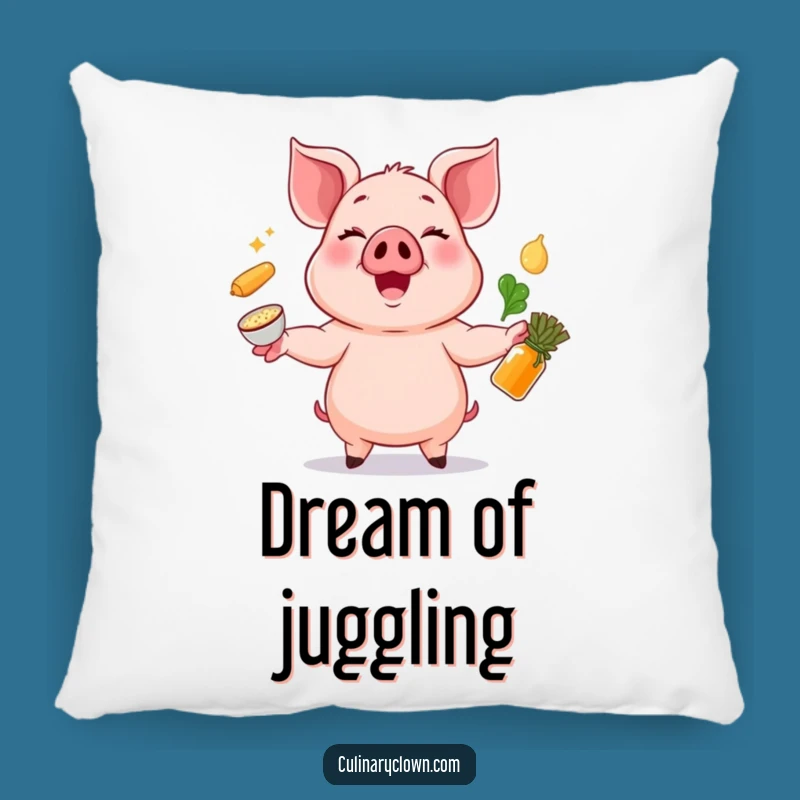 Funny Pig Juggling Pillow - Cozy Cushion for Chef's Comfort