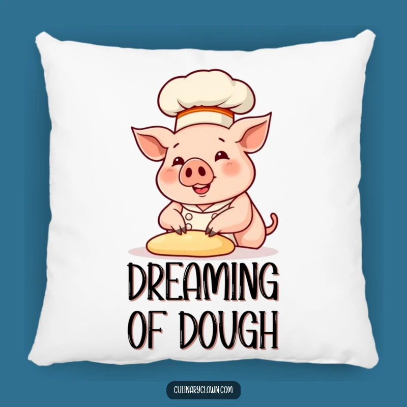 Funny Pig Chef Kneading Dough Pillow: Cuddle Up with Culinary Comedy
