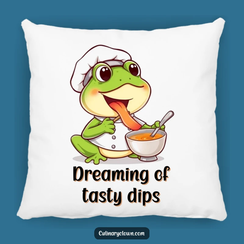 Funny Frog Chef Pillow: Snuggle Up with Happy Tastes