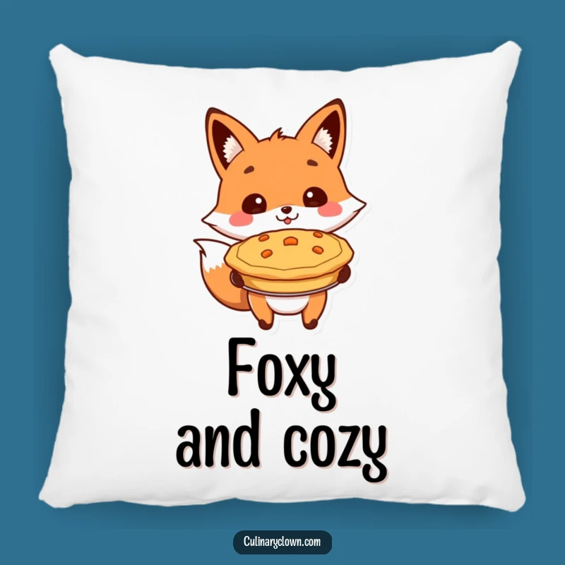 Funny Fox Presenting Pie Pillow: Comfy & Hilarious Decor for Your Cozy Nook!
