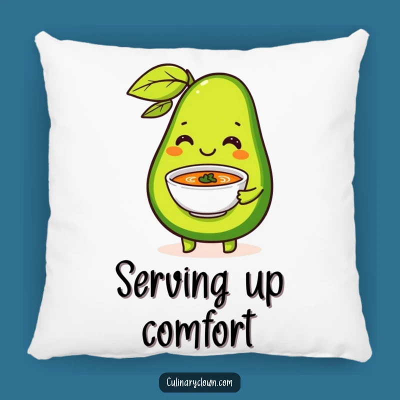 Funny Avocado Soup Pillow: Cuddle Up with Healthy Comfort and Flair