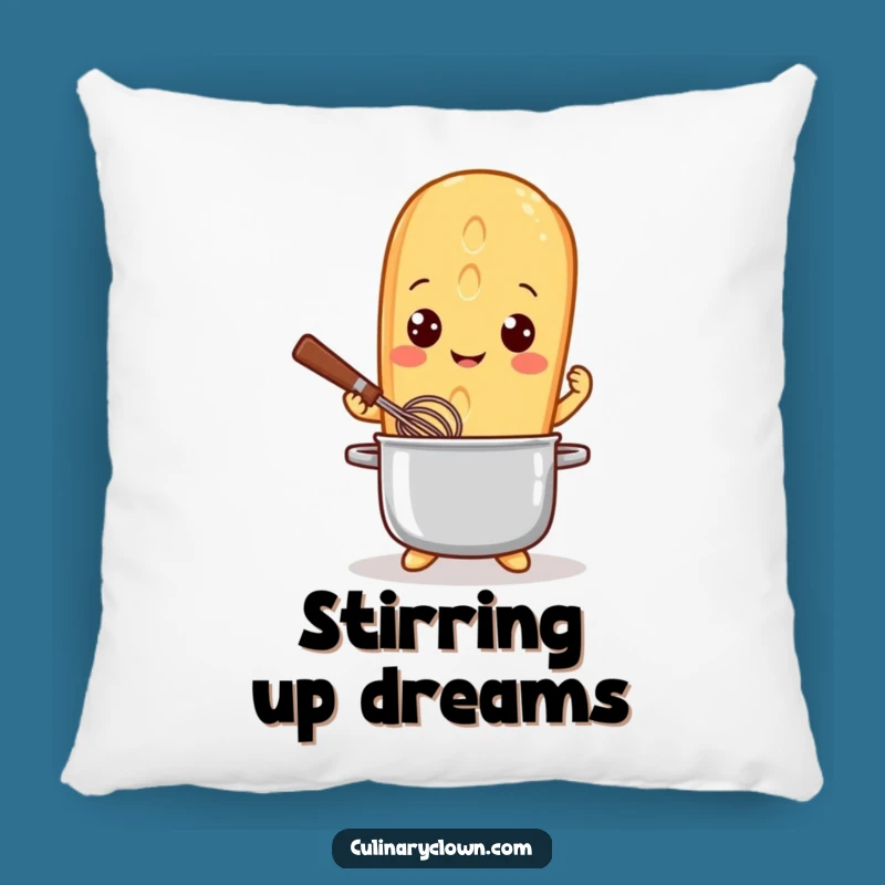 Funny Baguette Chef Pillow - Cozy Whisking Character Comfort - Funny Gift