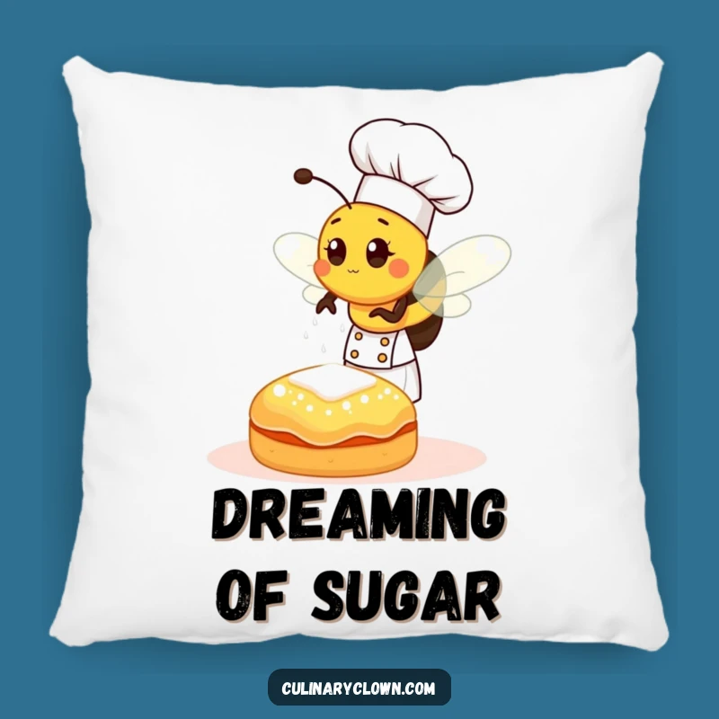 Funny Bee Chef Sprinkling Sugar Pillow: Cuddle Up with Sweet Comedy