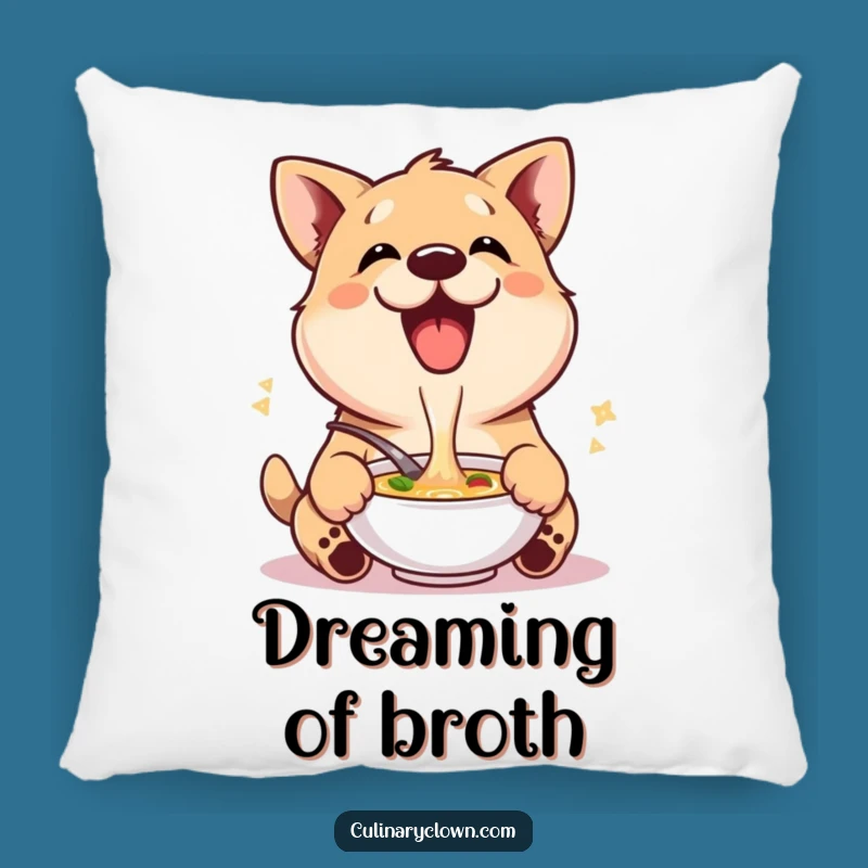 Funny Dog Soup Pillow - Cozy Comfort with Canine Charm