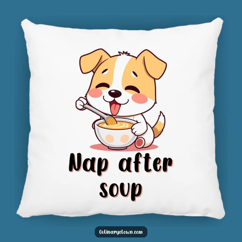 Funny Dog Soup Pillow - Cozy Cushion for Culinary Comedy Lovers