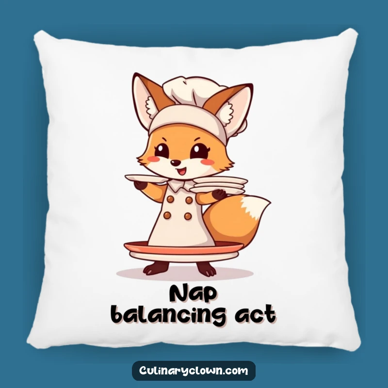 Funny Fox Chef Pillow: Comfy & Hilarious Home Decor Accent