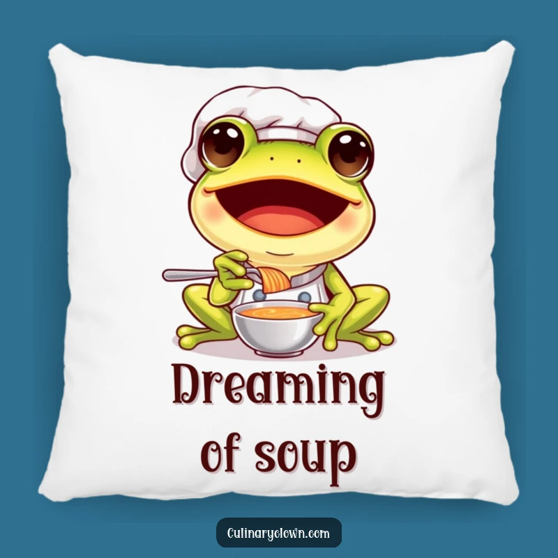 Funny Frog Chef Pillow: Cozy Joy for Soup Connoisseurs, Gift