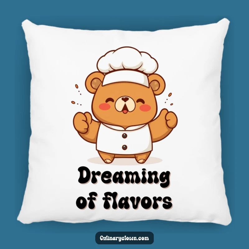 Funny Kawaii Bear Chef Pillow Cozy Comfort For Aspiring Cooks