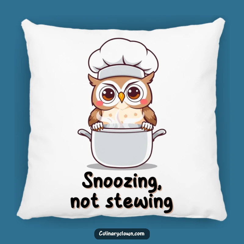 Funny Kawaii Owl Chef Pillow: Curious Steaming Pot Cushion, Adorable Funny Gift