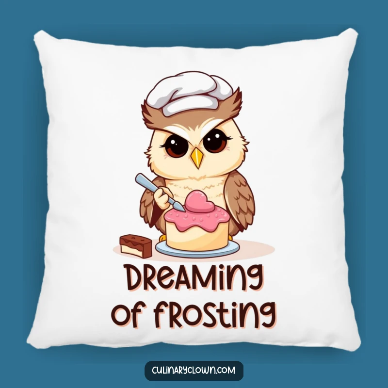 Funny Owl Chef Cake Decorating Pillow: Comfort for the Creative Baker