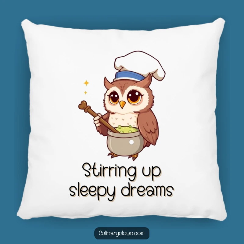 Funny Owl Chef Pillow: Cuddle Up with Magical Comfort and Humor