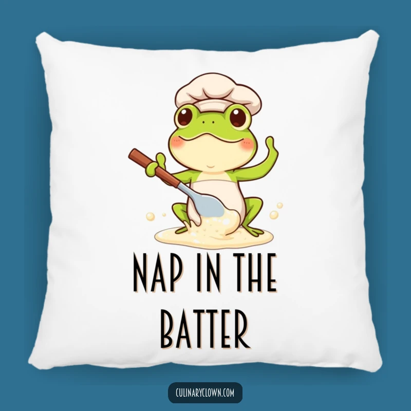 Funny Kawaii Frog Chef Pillow: Cuddle Up with Culinary Chaos
