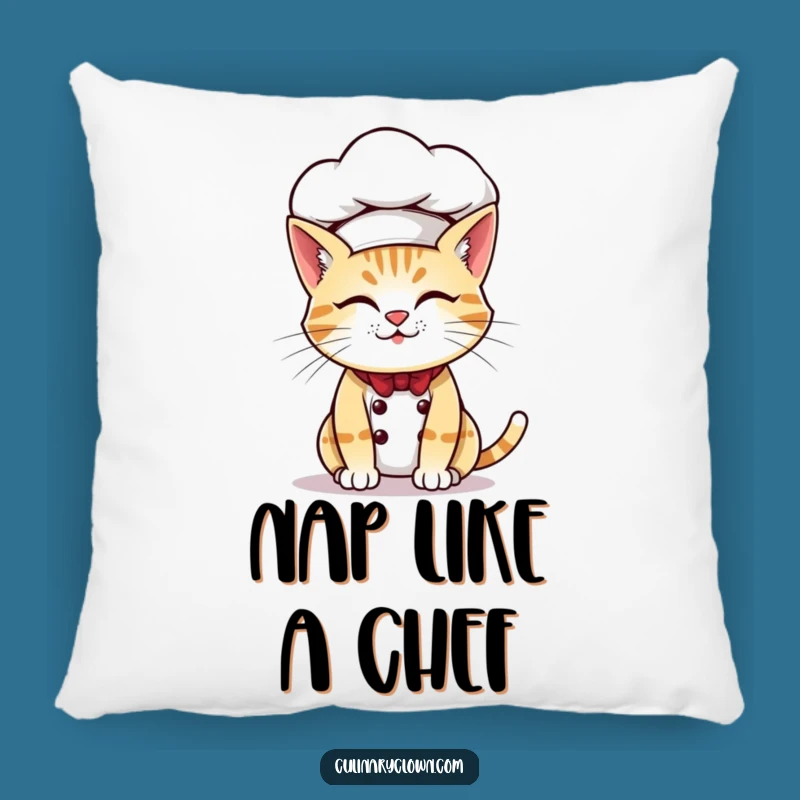 Funny Cat Chef Pillow Cozy Feline Comfort Oversized Hat Decor