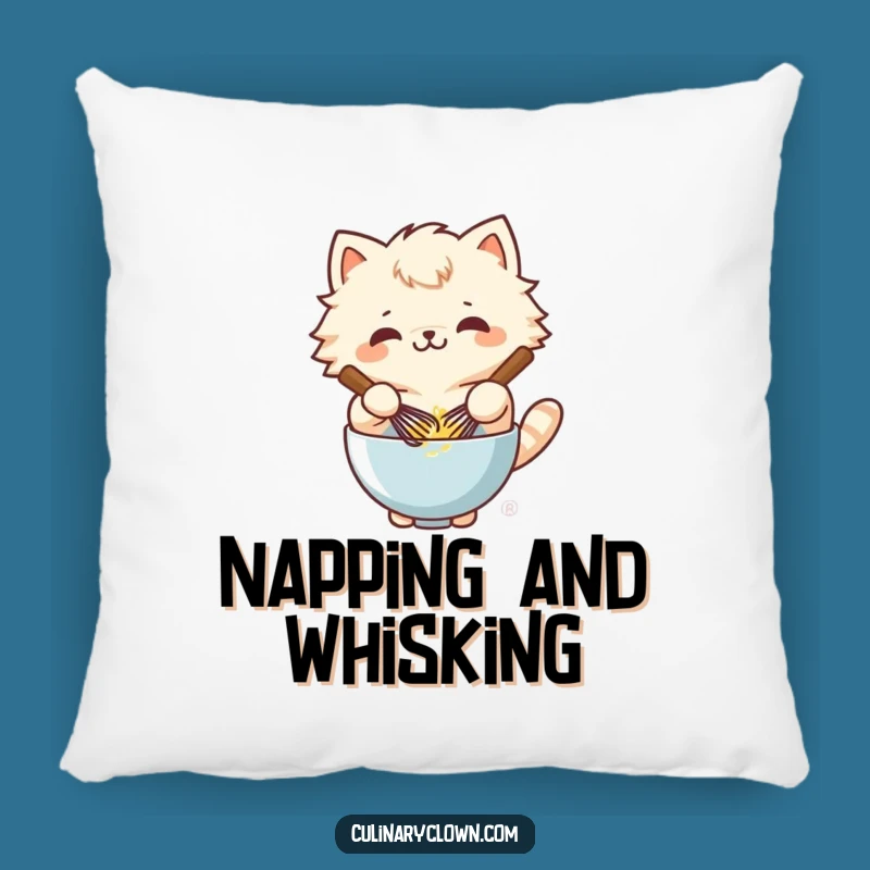 Funny Kawaii Cat Whisking Batter Pillow - Cozy & Hilarious Baking Comfort