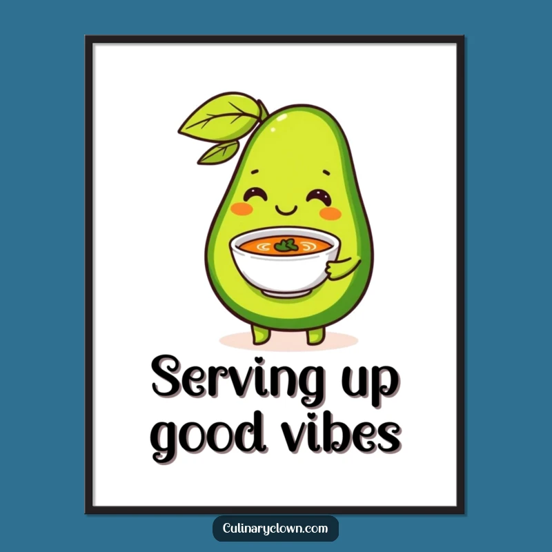 Funny Avocado Soup Digital Art: Bring Healthy Flair to Your Walls Instantly