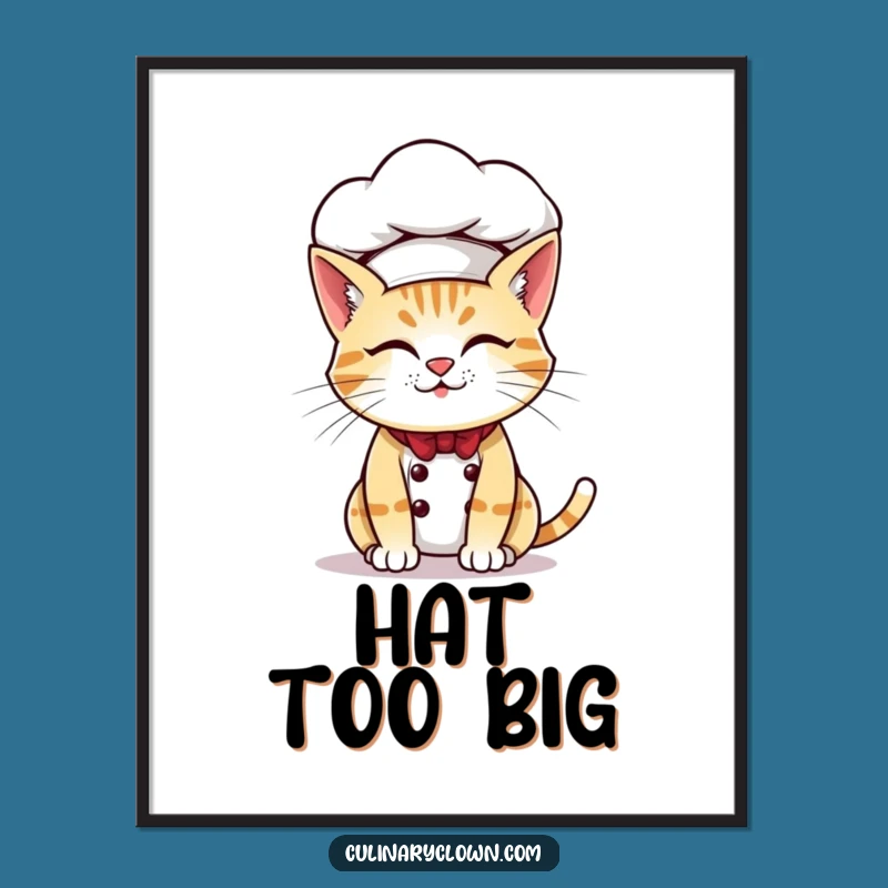 Funny Cat Chef Digital Art Feline Baking Instant Download Decor