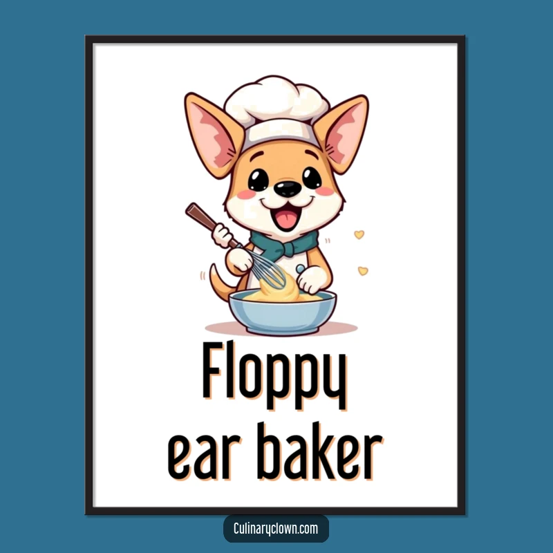 Funny Dog Chef Digital Art: Hilarious Pup Baking Print for Instant Joy