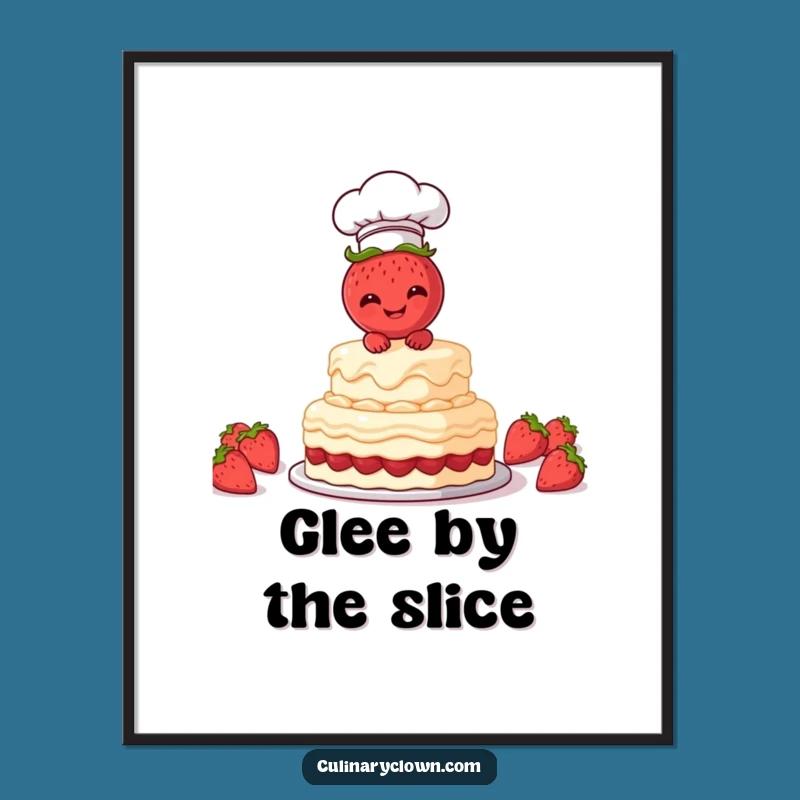 Funny Strawberry Chef Digital Art: Instant Whimsical Baking Decor for Your Space