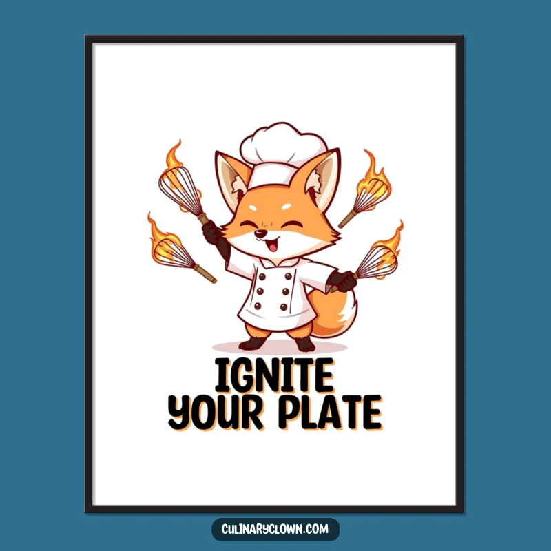 Funny Fox Chef Digital Art - Instant Download of Fiery Culinary Fun