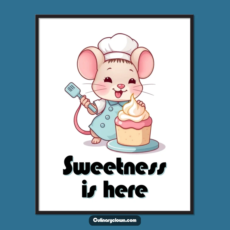 Funny Kawaii Mouse Chef Digital Art: Instant Sweetness for Your Walls