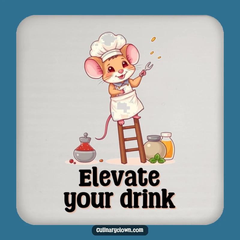 Funny Mouse Chef Coaster: Protect Surfaces Bravely, Gift